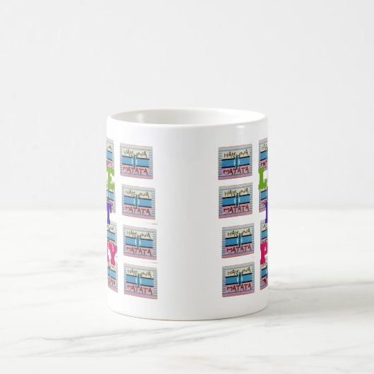 ラヴ食べ遊ハクナマタアートプリント コーヒーマグカップ (中央)