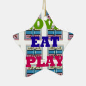 ラヴ食べ遊ハクナマタアートプリント セラミックオーナメント (右)