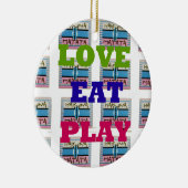 ラヴ食べ遊ハクナマタアートプリント セラミックオーナメント (右)
