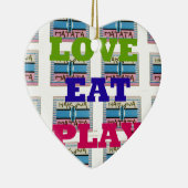ラヴ食べ遊ハクナマタアートプリント セラミックオーナメント (右)