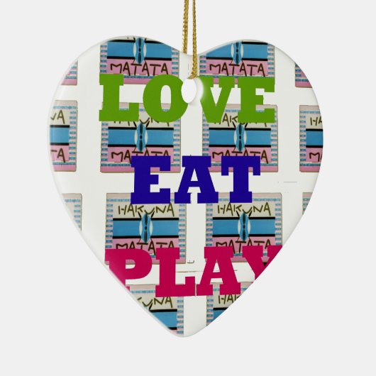 ラヴ食べ遊ハクナマタアートプリント セラミックオーナメント (右)