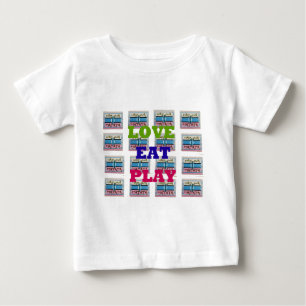 ラヴ食べ遊ハクナマタアートプリント ベビーTシャツ