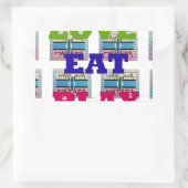 ラヴ食べ遊ハクナマタアートプリント 長方形シール (バッグ)