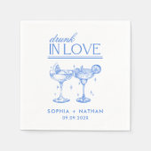 ラヴ飲ァイパーソナライズされたングラス結婚ズNa スタンダードカクテルナプキン (正面)