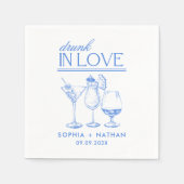ラヴ飲ァイパーソナライズされたングラス結婚ズNa スタンダードカクテルナプキン (正面)