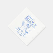 ラヴ飲ァイパーソナライズされたングラス結婚ズNa スタンダードカクテルナプキン (角)