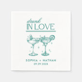 ラヴ飲ァイパーソナライズされたングラス結婚ズNa スタンダードカクテルナプキン (正面)