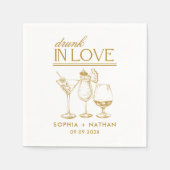 ラヴ飲ァイパーソナライズされたングラス結婚ズNa スタンダードカクテルナプキン (正面)