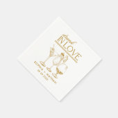 ラヴ飲ァイパーソナライズされたングラス結婚ズNa スタンダードカクテルナプキン (角)