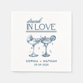 ラヴ飲ァイパーソナライズされたングラス結婚ズNa スタンダードカクテルナプキン (正面)