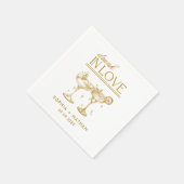 ラヴ飲ァイパーソナライズされたングラス結婚ズNa スタンダードカクテルナプキン (角)