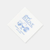 ラヴ飲ィーパーソナライズされたワイングラス結婚ズ スタンダードカクテルナプキン (角)