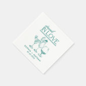 ラヴ飲ィーパーソナライズされたワイングラス結婚ズ スタンダードカクテルナプキン (角)