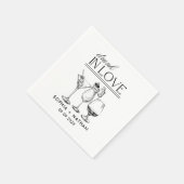 ラヴ飲ィーパーソナライズされたワイングラス結婚ズ スタンダードカクテルナプキン (角)