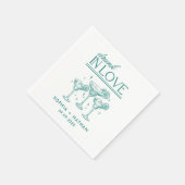 ラヴ飲ィーパーソナライズされたワイングラス結婚ズ スタンダードカクテルナプキン (角)