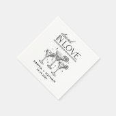 ラヴ飲ィーパーソナライズされたワイングラス結婚ズ スタンダードカクテルナプキン (角)