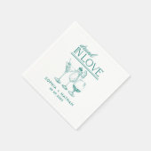 ラヴ飲ィーパーソナライズされたワイングラス結婚ズ スタンダードカクテルナプキン (角)