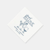 ラヴ飲ィーパーソナライズされたワイングラス結婚ズ スタンダードカクテルナプキン (角)