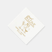 ラヴ飲ィーパーソナライズされたワイングラス結婚ズ スタンダードカクテルナプキン (角)