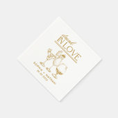 ラヴ飲ィーパーソナライズされたワイングラス結婚ズ スタンダードカクテルナプキン (角)