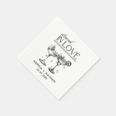 ラヴ飲ィーパーソナライズされたワイングラス結婚ズ スタンダードカクテルナプキン (角)