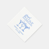 ラヴ飲ィーパーソナライズされたワイングラス結婚ズ スタンダードカクテルナプキン (角)