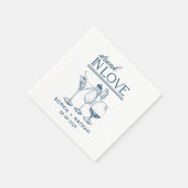 ラヴ飲ィーパーソナライズされたワイングラス結婚ズ スタンダードカクテルナプキン (角)