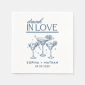 ラヴ飲ィーパーソナライズされたワイングラス結婚ズ スタンダードカクテルナプキン (正面)