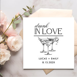 ラヴ飲ィーパーソナライズされたワイングラス結婚ズ スタンダードカクテルナプキン