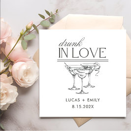 ラヴ飲ィーパーソナライズされたワイングラス結婚ズ スタンダードカクテルナプキン