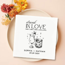 ラヴ飲ィーパーソナライズされたワイングラス結婚ズ スタンダードカクテルナプキン