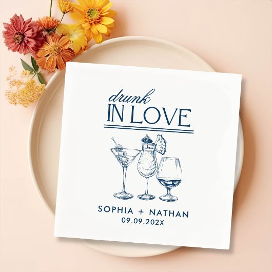 ラヴ飲ィーパーソナライズされたワイングラス結婚ズ スタンダードカクテルナプキン