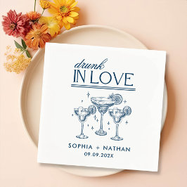 ラヴ飲ィーパーソナライズされたワイングラス結婚ズ スタンダードカクテルナプキン