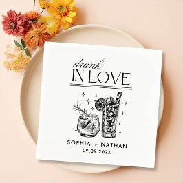 ラヴ飲ィーパーソナライズされたワイングラス結婚ズ スタンダードカクテルナプキン