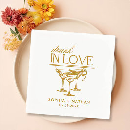 ラヴ飲ィーパーソナライズされたワイングラス結婚ズ スタンダードカクテルナプキン