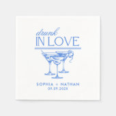 ラヴ飲ィーパーソナライズされたワイングラス結婚ズ スタンダードカクテルナプキン (正面)