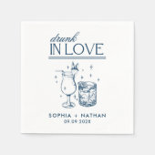 ラヴ飲ィーパーソナライズされたワイングラス結婚ズ スタンダードカクテルナプキン (正面)