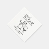 ラヴ飲ィーパーソナライズされたワイングラス結婚ズ スタンダードカクテルナプキン (角)