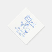 ラヴ飲ィーパーソナライズされたワイングラス結婚ズ スタンダードカクテルナプキン (角)