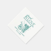 ラヴ飲ィーパーソナライズされたワイングラス結婚ズ スタンダードカクテルナプキン (角)