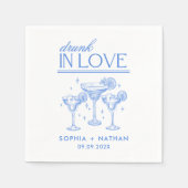 ラヴ飲ィーパーソナライズされたワイングラス結婚ズ スタンダードカクテルナプキン (正面)