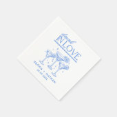 ラヴ飲ィーパーソナライズされたワイングラス結婚ズ スタンダードカクテルナプキン (角)