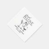 ラヴ飲ィーパーソナライズされたワイングラス結婚ズ スタンダードカクテルナプキン (角)