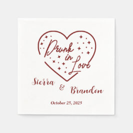 ラヴ飲ウェディングパーソナライズされたパーティーのナプキン スタンダードカクテルナプキン