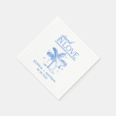 ラヴ飲ビーチ結婚式ナパーソナライズされたプキンス スタンダードカクテルナプキン (角)