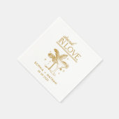 ラヴ飲ビーチ結婚式ナパーソナライズされたプキンス スタンダードカクテルナプキン (角)