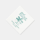 ラヴ飲ビーチ結婚式ナパーソナライズされたプキンス スタンダードカクテルナプキン (角)