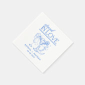 ラヴ飲ビーチ結婚式ナパーソナライズされたプキンス スタンダードカクテルナプキン (角)