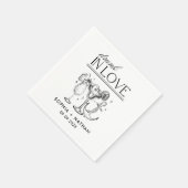 ラヴ飲ビーチ結婚式ナパーソナライズされたプキンス スタンダードカクテルナプキン (角)