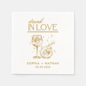 ラヴ飲・カクテルパーソナライズされたズ結婚の スタンダードカクテルナプキン (正面)